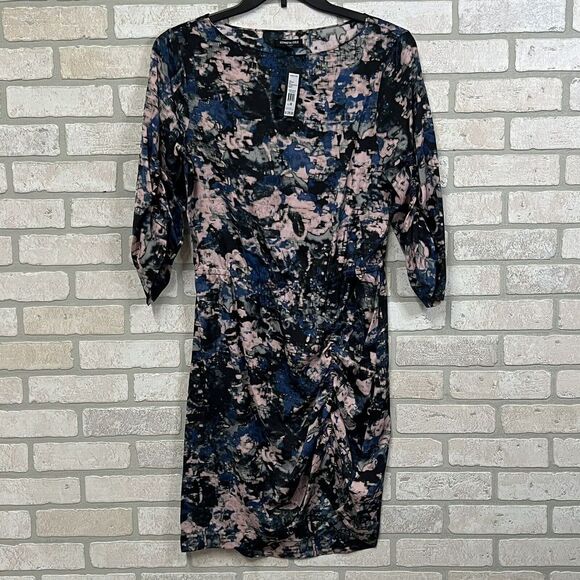 Kenneth Cole Dress‎ NEW Womens Size Medium Blue Urban Foliage MSRP $129 - Picture 1 of 13